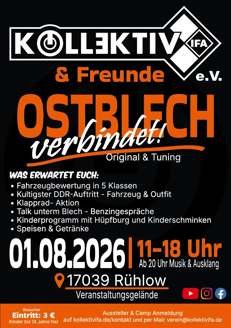 Flyer Kollektiv IFA & Freunde 01.08.2026 in Rühlow
